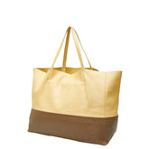 セリーヌ ホリゾンタルカバ トートバッグ イエロー ブラウン レザー レディース CELINE 【中古】